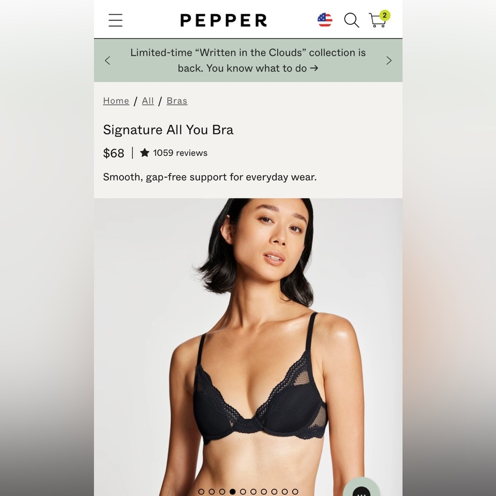 Pepper 'Signature All You' bra in black lace